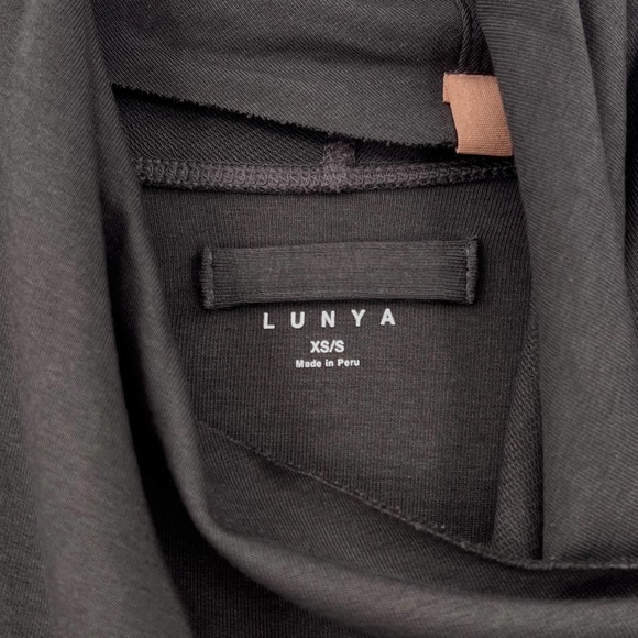 LUNYA The Robe Womens XS Small Eclipse Gray Cowl Neck Pima Cotton Blend Long NEW - Picture 12 of 16